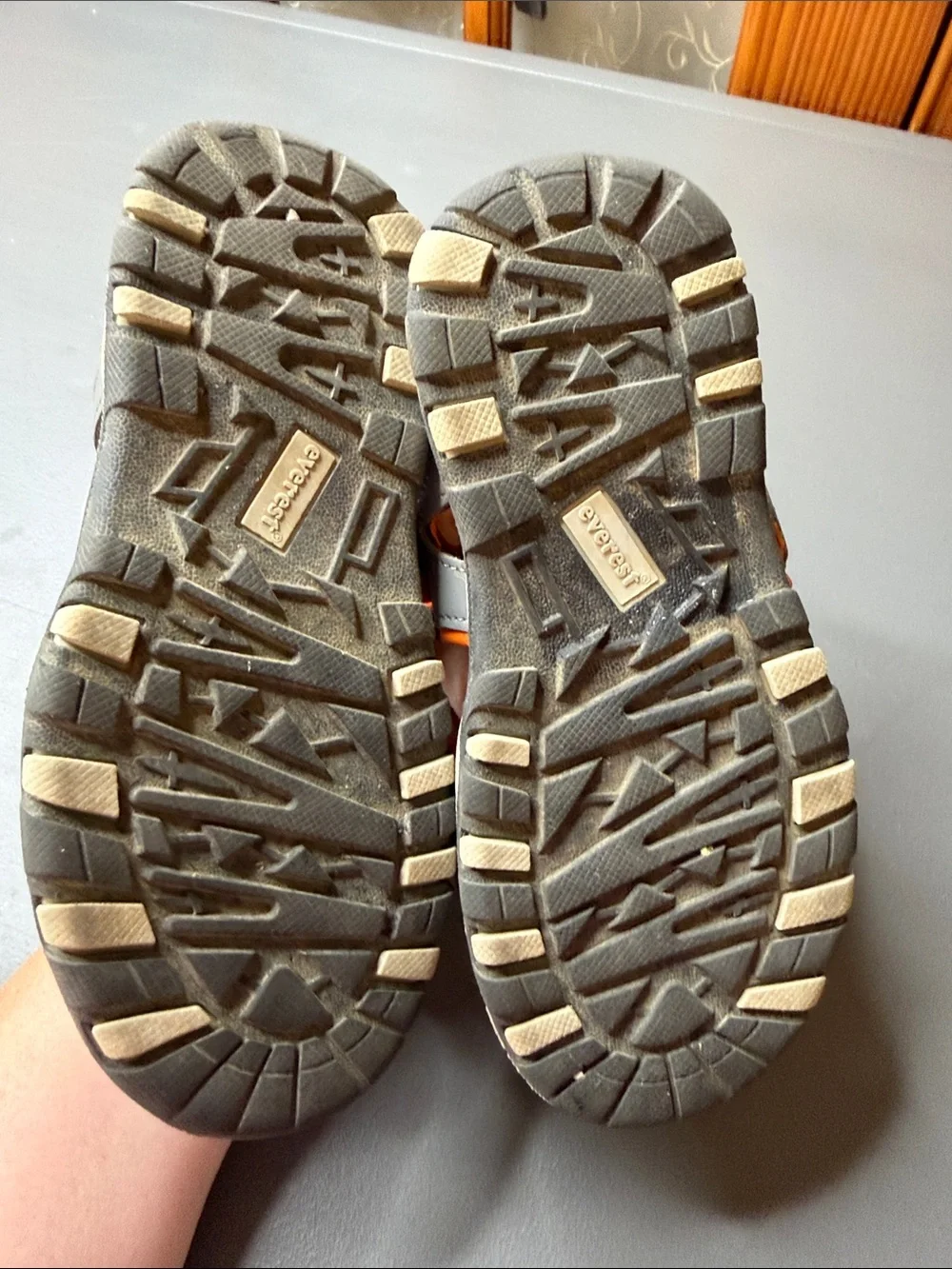 Kids' Gray and Orange Active Sandals. Size 1